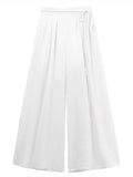 Zjkrl  - holiday outfits Korean Fashion Solid Sling 2 Piece Set Women Elegant Casual Loose Thin Sleeveless Tops Female + High Waist  Wide Leg Pants