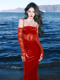 Zjkrl  -  Sexy Women Bodycon Casual Solid Slim Long Dress Spaghetti Strap Vintage Elegant Party Prom Dresses Female Clothes Robe Vestidos