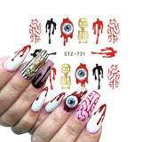 Zjkrl - Black Snake Nail Stickers Decals Gothic Halloween Design Adhesive Sliders for Nail Art DecorationTattoo Manicure Dropshipping