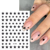 Sliver Stars Nails Stickers 3D Bronzing Laser White Cross Starlight Glossychic Y2k Stylish Adhesive Manicure Decorations SO-167