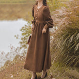 Zjkrl - Knitted Dress Autumn/winter 2023 New French Style Patchwork Bottom Lining With Sen Style Woolen Dress Mid Length Sweater Dress