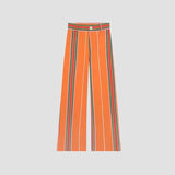 Zjkrl  -  Striped Contrast Color Pants Women Vintage Front Pockets Wide Leg Trousers Female Fashion Office Lady High Waist Y2K Streetwear
