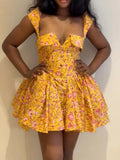 ZJKRL -  Short Sexy Women Dresses A Line High Waisted Short Summer Dress Square Collar Elegant Sweet Lady Dresses