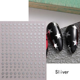 Sliver Stars Nails Stickers 3D Bronzing Laser White Cross Starlight Glossychic Y2k Stylish Adhesive Manicure Decorations SO-167