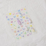 Zjkrl - Gold Silver Butterfly New Bronzing High Quality Adhesive Gilded Nail Stickers Nail Art Decorations Nail Decals Design T-2559