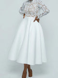 ZJKRL -  Elegant Party Dresses Woman Fall Fashion Lace Long Sleeve See Through Dress Vintage Laides Evening Dress