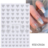 Sliver Stars Nails Stickers 3D Bronzing Laser White Cross Starlight Glossychic Y2k Stylish Adhesive Manicure Decorations SO-167