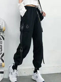Zjkrl  -  holiday outfits Gothic Women Cargo Pants Black Joggers High Waisted Harajuku Harem Pants Punk Goth Techwear Chain Trousers Female Hip Hop