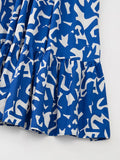 Zjkrl - Summer Dresses 2024 Fashion Women Clothing Ruffle Hem Elegant Midi Dress Crossover V Neck Short Puff Sleeve Print Casual Dress