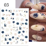 Zjkrl - 1pcs Gold iridescent Maple Leaf 3D Nail Sticker Fall Autumn Pattern Adhesive Transfer Stickers Shiny DIY Nail Art Decoration