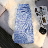 ZJKRL  -  Sexy Print Split Skirt Womens Summer A-line High Waist Slim Midi  Skirts Female Retro Elegant Wrap Hip Skirt Fashion