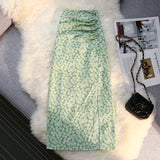 ZJKRL  -  Sexy Print Split Skirt Womens Summer A-line High Waist Slim Midi  Skirts Female Retro Elegant Wrap Hip Skirt Fashion
