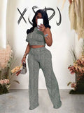 ZJKRL -  2 Piece Sets Womens Outfits Elegant Stretchy Knitted Summer Suit Sexy Sleeveless Top and Pant Suit