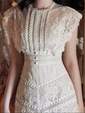 Zjkrl  -  holiday outfits Boho Backless Dress Embroidery Lace Party Woman Sexy Dresses Runway Vintage Summer Sundress Women Beach Sleeveless Vestido