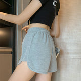 Zjkrl  -  Women Casual Loose Drawstring Sports Shorts Elastic High Waist Fitness Running A-line Shorts Basic Yoga Wide Leg Trousers Summer