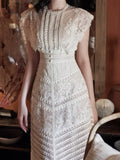 Zjkrl  -  holiday outfits Boho Backless Dress Embroidery Lace Party Woman Sexy Dresses Runway Vintage Summer Sundress Women Beach Sleeveless Vestido