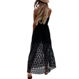 Zjkrl  -  Summer V Neck Solid Color Lace Hollow-Out Sleeveless Sling Party Wear High Waist Rompers Holiday Casual White Women's Jumpsuit