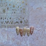 Zjkrl - Gold Silver Butterfly New Bronzing High Quality Adhesive Gilded Nail Stickers Nail Art Decorations Nail Decals Design T-2559