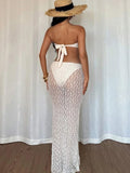 ZJKRL -  Puss Starfish Metal Women 2 Piece Set Summer Vacation Beach Jacquard Strapless Tops+Skirt Elegant Matching Clubwear Suit
