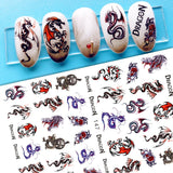 Zjkrl - Black Snake Nail Stickers Decals Gothic Halloween Design Adhesive Sliders for Nail Art DecorationTattoo Manicure Dropshipping