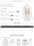 ZJKRL -  Puss Flower Print 2-Piece Set Women Y2K Single-Breasted Metal Buckle Wrap Top+Lace Folds Hem Skirt Sweet Matching Suits