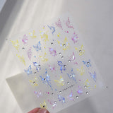 Zjkrl - Gold Silver Butterfly New Bronzing High Quality Adhesive Gilded Nail Stickers Nail Art Decorations Nail Decals Design T-2559