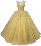 Zjkrl  -  Autumn New Girls Long Classic Tulle Purple Sweet 16 Dresses appliques de dentelle sur tull robe de bal