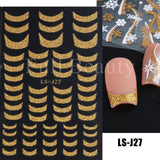Zjkrl - Christmas Nail Sticker 3D Reflective Shiny Glitter Gold Silver Snowflake Elk Bells Decal Slider For Manicure Decoration NLLS-J24