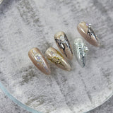 Zjkrl - Gold Silver Butterfly New Bronzing High Quality Adhesive Gilded Nail Stickers Nail Art Decorations Nail Decals Design T-2559