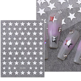 Sliver Stars Nails Stickers 3D Bronzing Laser White Cross Starlight Glossychic Y2k Stylish Adhesive Manicure Decorations SO-167