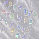 Zjkrl - Gold Silver Butterfly New Bronzing High Quality Adhesive Gilded Nail Stickers Nail Art Decorations Nail Decals Design T-2559