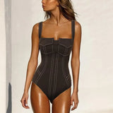 ZJKRL  -  One Piece Swimsuit and Pants for Women, Swimwear Bodysuit, Pockets
