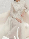 Zjkrl  -  holiday outfits Vintage Lace Woman High Waist Autumn Elegant Dress Luxury Embroidery Party Runway Long Sleeve Boho Spring Dresses Women
