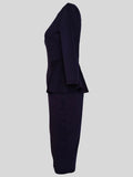 ZJKRL  -  Women O Neck Full Sleeve High Waist Midi Office Work Pencil Dress Fall OL Vestidos Sexy Ruffles Africa Party Dresses