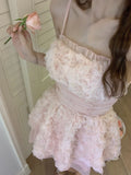 Pink Sweet Y2k Mini Dress women 2024 SummerCasual Elegant Sleeveless Short Party Dress Slim One Piece Dress Korean Fashion Chic