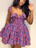 ZJKRL -  Short Sexy Women Dresses A Line High Waisted Short Summer Dress Square Collar Elegant Sweet Lady Dresses