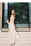 ZJKRL -  Elegant Wrap Hip Fishtail Dress Women Summer Sexy Slim Backless Spaghetti Strap Dresses Woman Korean Chic Party Vestidos Z628