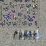 Zjkrl - Gold Silver Butterfly New Bronzing High Quality Adhesive Gilded Nail Stickers Nail Art Decorations Nail Decals Design T-2559