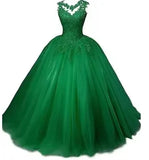 Zjkrl  -  Autumn New Girls Long Classic Tulle Purple Sweet 16 Dresses appliques de dentelle sur tull robe de bal