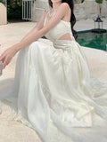 Fashion Elegant Casual Women Summer Dress Spaghetti Strap Vintage A-Line Solid Chic Party Dresses Female Clothes Long Robe