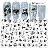 Zjkrl - Black Snake Nail Stickers Decals Gothic Halloween Design Adhesive Sliders for Nail Art DecorationTattoo Manicure Dropshipping