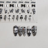 Zjkrl - Gold Silver Butterfly New Bronzing High Quality Adhesive Gilded Nail Stickers Nail Art Decorations Nail Decals Design T-2559