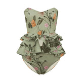 ZJKRL  -  Ruffled Floral Print Split Swimsuit Bikini Woman Feminino Beach Wear Designer Fashion Pieces for Elegance Luxury Slim Fit