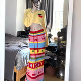 ZJKRL  -  Women Clothing Early Autumn Spicy Girl Knitted Sweater Short Top High Waist Slimming Maxi Skirt Set Two Piece Sets Women Outfits