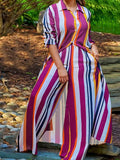 ZJKRL -  Elegant 2-piece Sets for Women Fall Winter Outfits Pants Suit with Long Shirt Blouse Full Sleeve Striped Plus Size Matching Sets