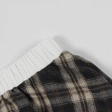 ZJKRL -  Plaid 2-Piece Set Women Zipper Long Sleeves Hooded Short Coat+Patchwork Elastic Waist Puffy Mini Skirt Matching Suits