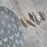 Zjkrl - Gold Silver Butterfly New Bronzing High Quality Adhesive Gilded Nail Stickers Nail Art Decorations Nail Decals Design T-2559