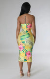 ZJKRL -  Women Print Strapless Bodycon Midi Mid-calf Length Dress  Sexy Off Shoulder Party Evening Summer Chic Vestidos Dresses