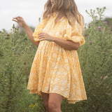 Zjkrl - Autumn Boho Women Dresses Casual Loose Waist V-neck Lantern Sleeve Mini Dress Fashion Ladies Elegant Floral Print Party Vestidos