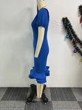 ZJKRL -  Fall Short Sleeve Square Neck Women Hem Ruffles Dress Sexy Party Street Club Midi Dresses Evening Bodycon Vestidos